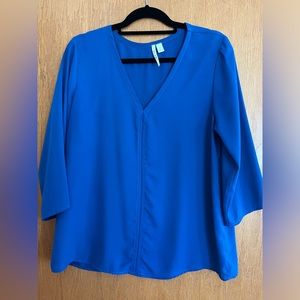 Royal Blue Miami v neck top